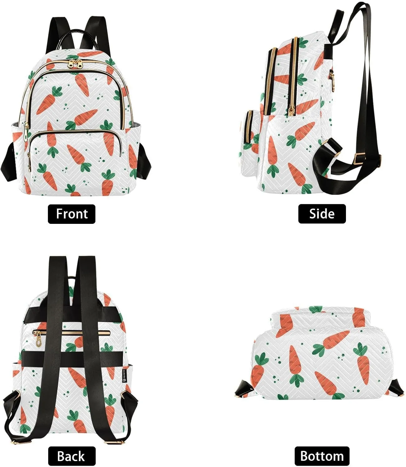 ALAZA Easter Carrots Cartoon Women Backpack Purse Shoulder Bag