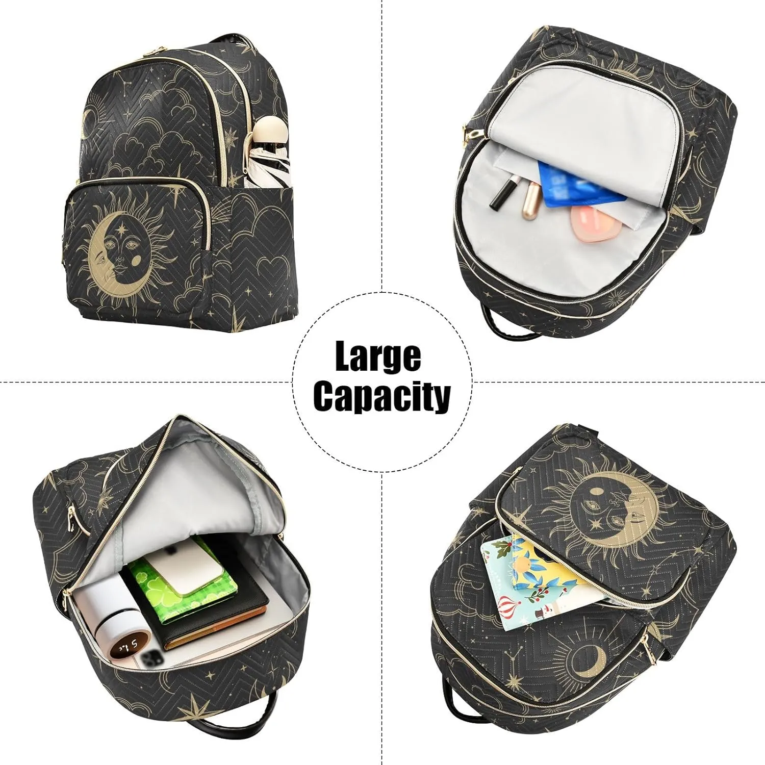 ALAZA Sun Moon Stars Constellations Witchery Small Backpack Purse for Women Travel Bag Fashion Daypack Back Pack Shoulder Bag