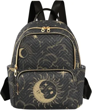 ALAZA Sun Moon Stars Constellations Witchery Small Backpack Purse for Women Travel Bag Fashion Daypack Back Pack Shoulder Bag
