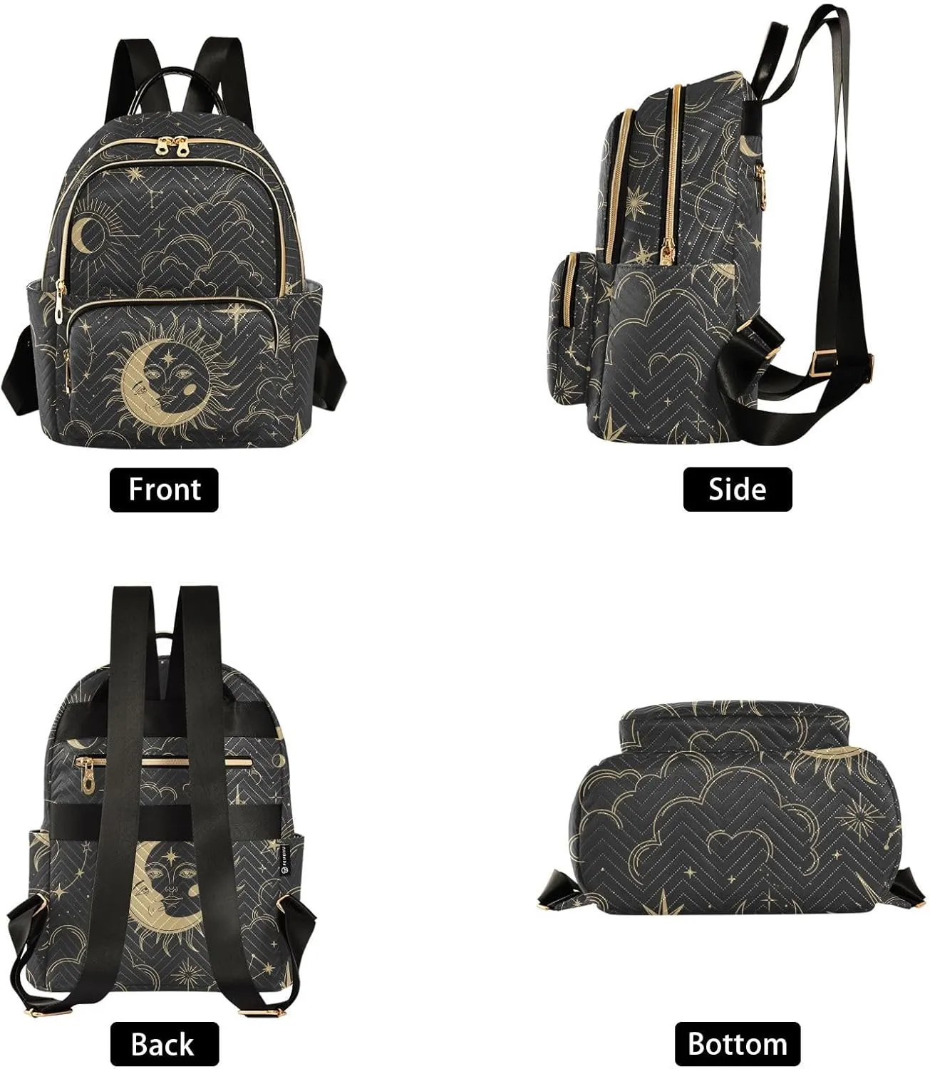 ALAZA Sun Moon Stars Constellations Witchery Small Backpack Purse for Women Travel Bag Fashion Daypack Back Pack Shoulder Bag