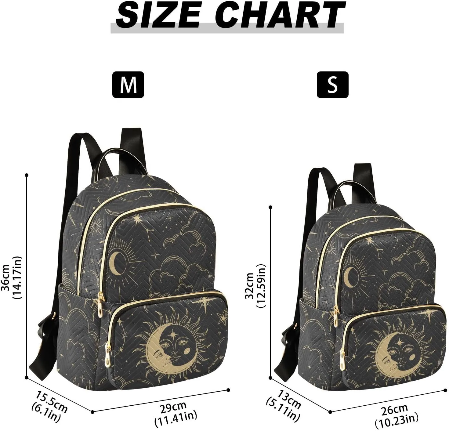 ALAZA Sun Moon Stars Constellations Witchery Small Backpack Purse for Women Travel Bag Fashion Daypack Back Pack Shoulder Bag