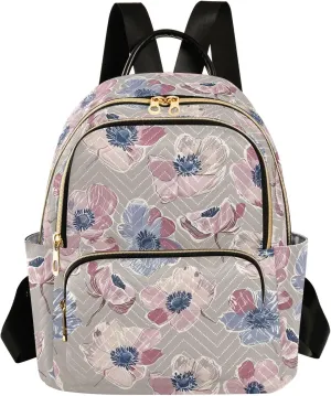 ALAZA Travel Backpack Purse for Women Fashion Anti-theft Work Casual Flower Anemone Daypack Shoulder Bag Medium Size