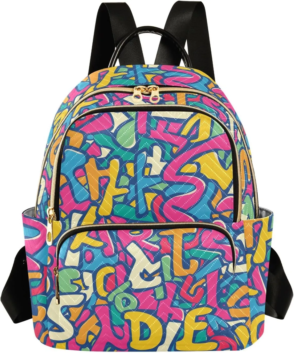 ALAZA Travel Backpack Purse for Women Fashion Anti-theft Work Casual Letters Diagram Daypack Shoulder Bag Medium Size