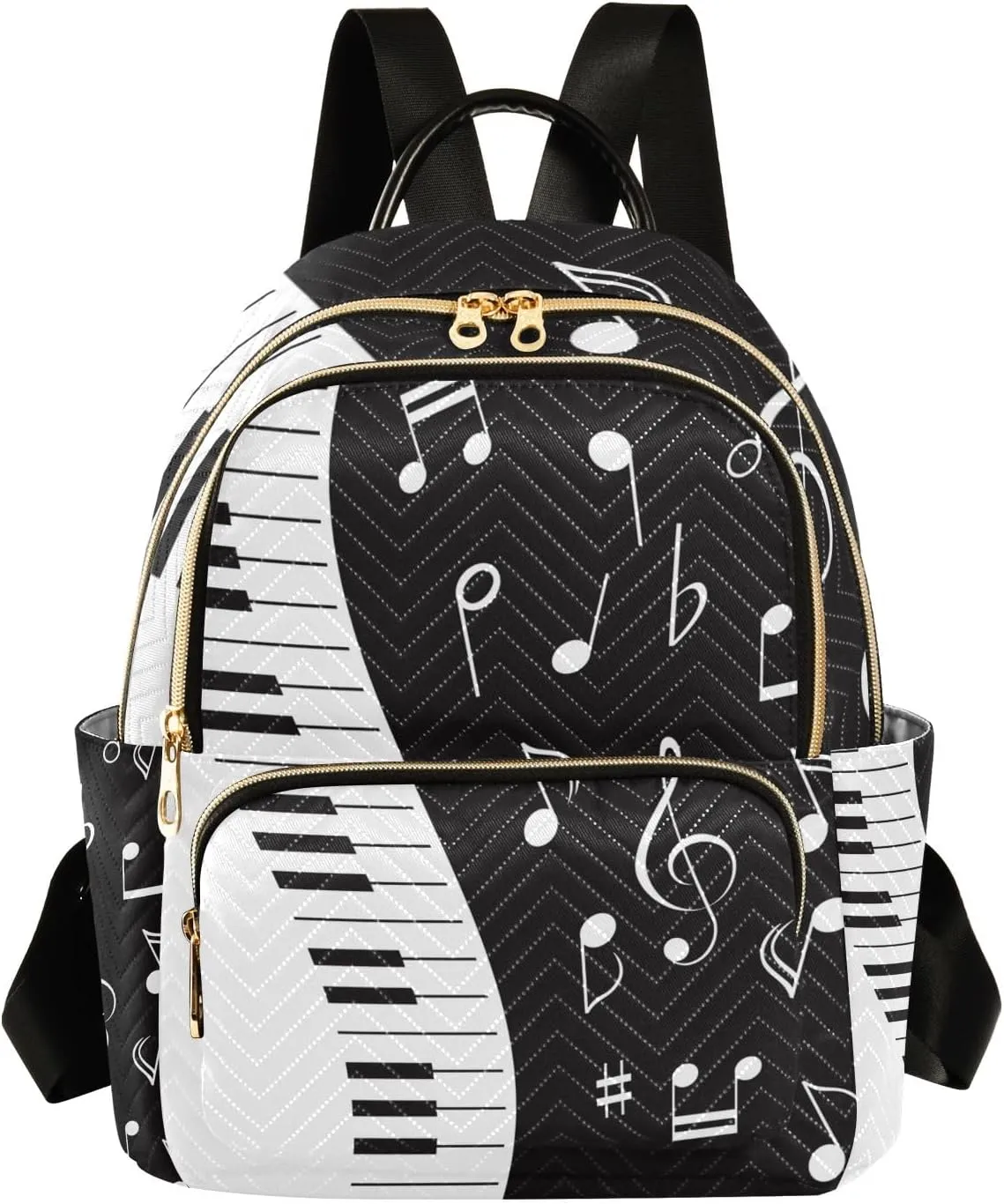 ALAZA Travel Backpack Purse for Women Fashion Anti-theft Work Casual Music Note Piano Daypack Shoulder Bag Medium Size