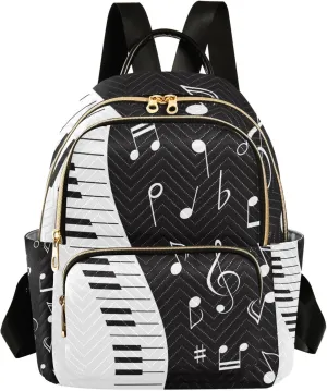ALAZA Travel Backpack Purse for Women Fashion Anti-theft Work Casual Music Note Piano Daypack Shoulder Bag Medium Size