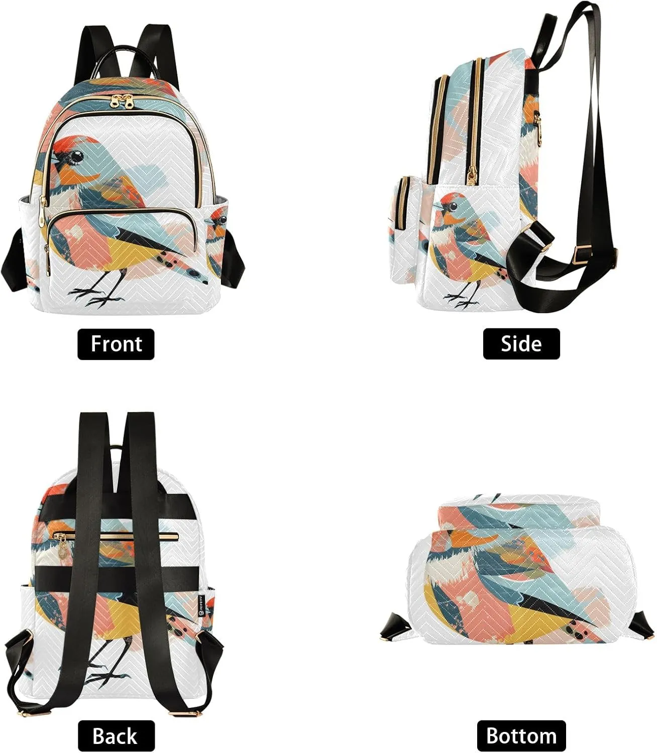 ALAZA Travel Backpack Purse for Women Fashion Anti-theft Work Casual Sparrow Bird Daypack Shoulder Bag Medium Size