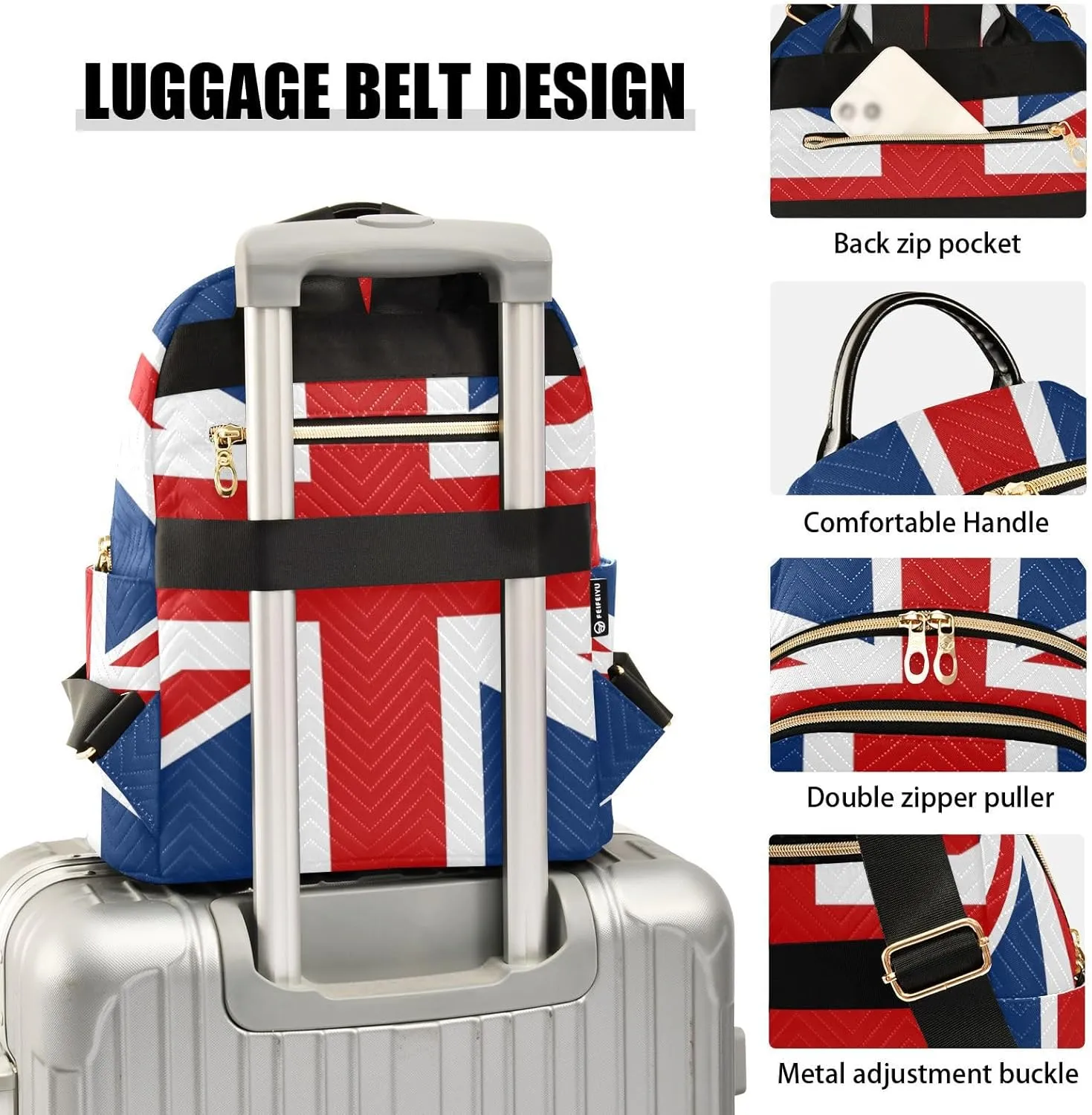 ALAZA Uk British Flag Small Backpack Purse for Women Travel Bag Fashion Daypack Back Pack Shoulder Bag