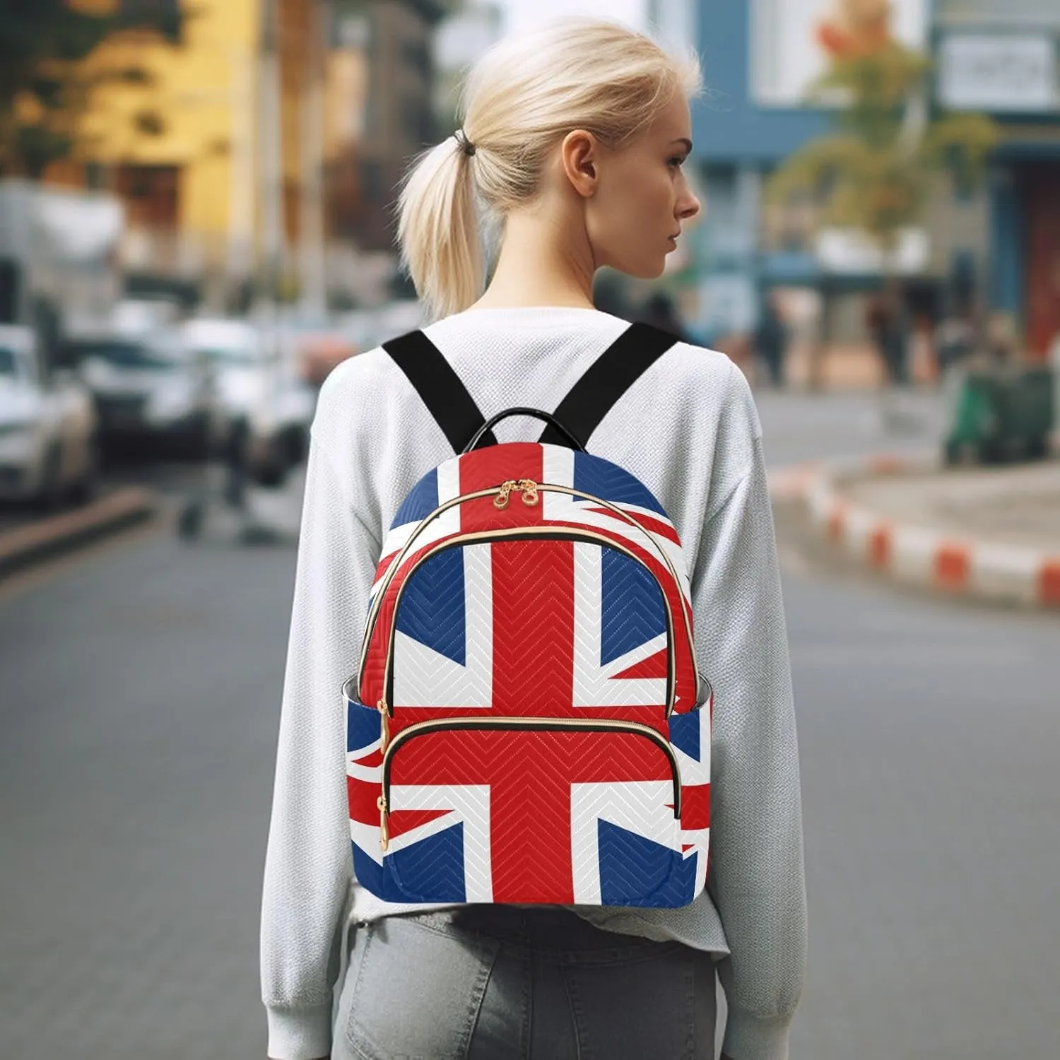 ALAZA Uk British Flag Small Backpack Purse for Women Travel Bag Fashion Daypack Back Pack Shoulder Bag