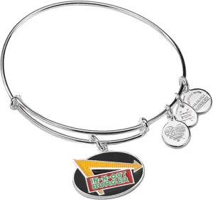 Alex and Ani A18EBINOUTSS,In N Out Burger Expandable Bangle Bracelet,Shiny Silver,Multi, Bracelet