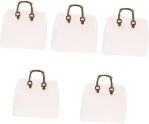 Alipis 5pcs Crystal Handbag Ornament Handbag Craft Real Crystals Decorative for Party