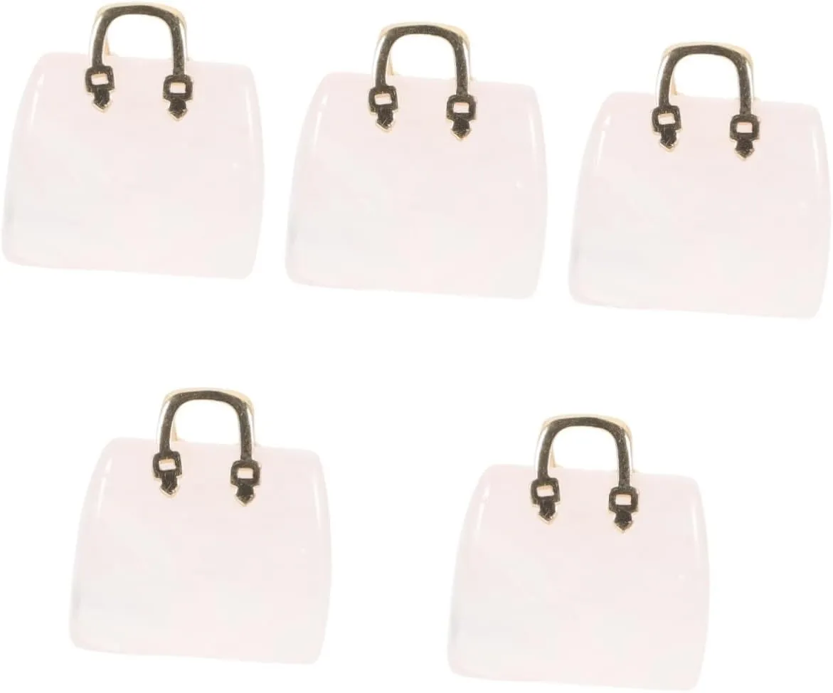 Alipis 5pcs Crystal Handbag Ornament Handbag Craft Real Crystals Decorative for Party