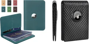 ALLIVE Genuine Leather Passport Holder With airtag & Genuine Leather Airtag Wallet for Men