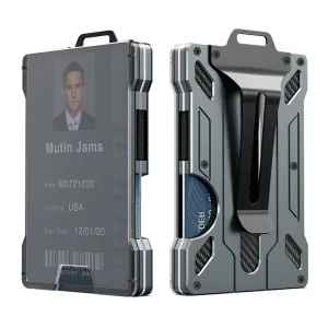 Alloy Transparent Badge Metal Work Permit Card Holder