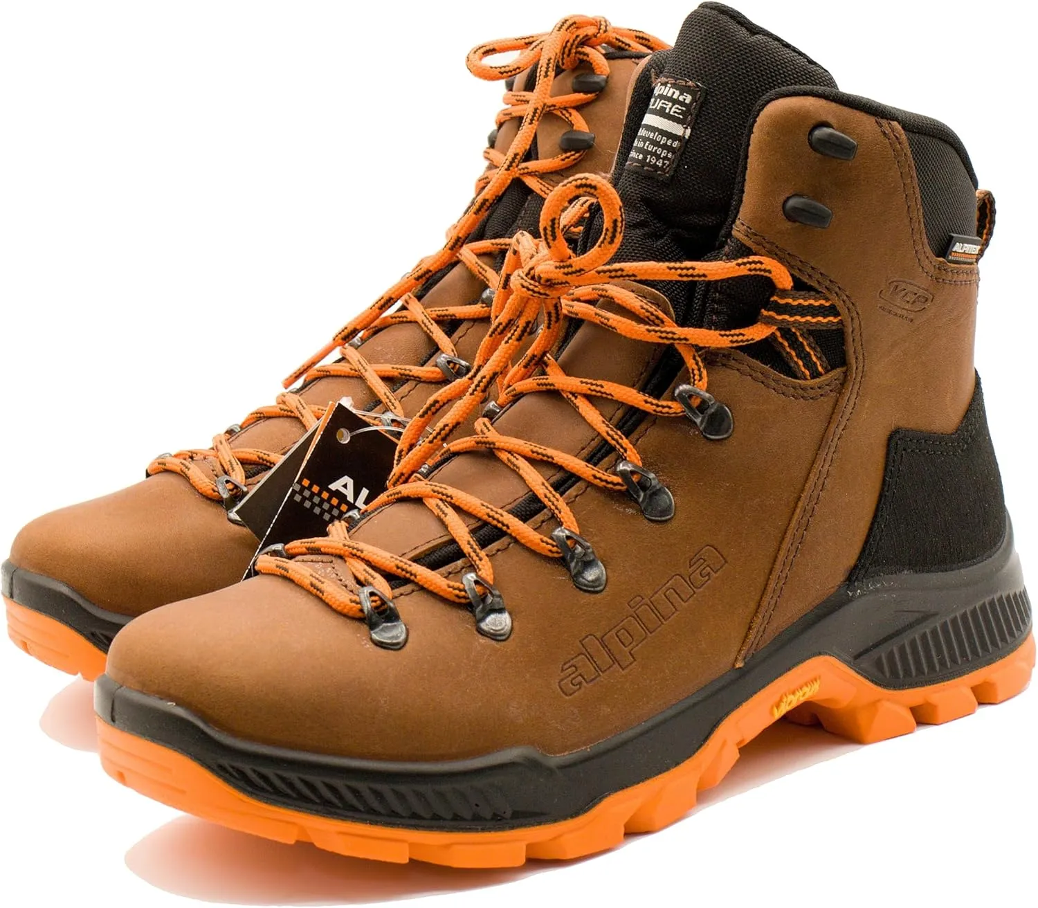 Alpina PRIMA Premium Men's Waterproof Work Boots | Leather Ankle High | Breathable Membrane | Vibram | All Weather Shoes | Made in Europe