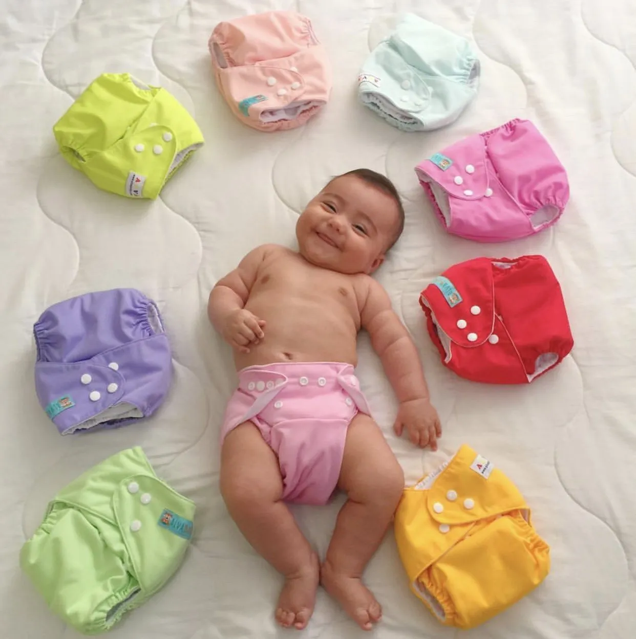 ALVABABY Baby Cloth Diaper 6 Pack with 12 Inserts One Size Cloth Diaper Covers Adjustable Washable Reusable for Baby Girls and Boys