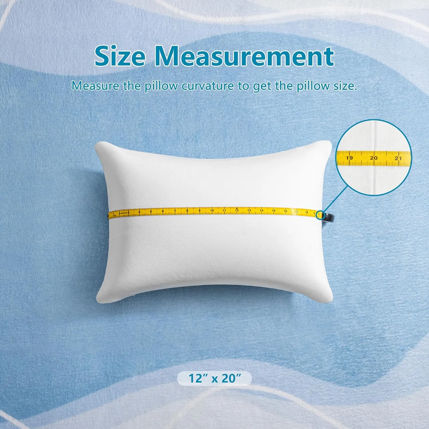 AM AEROMAX 12 × 20 Throw Pillow Memory Foam Pillow Insert - Rectangular Lumbar Support Pillow for Decorative Cushion Bed Couch Sofa - Non-Deforming Over Time