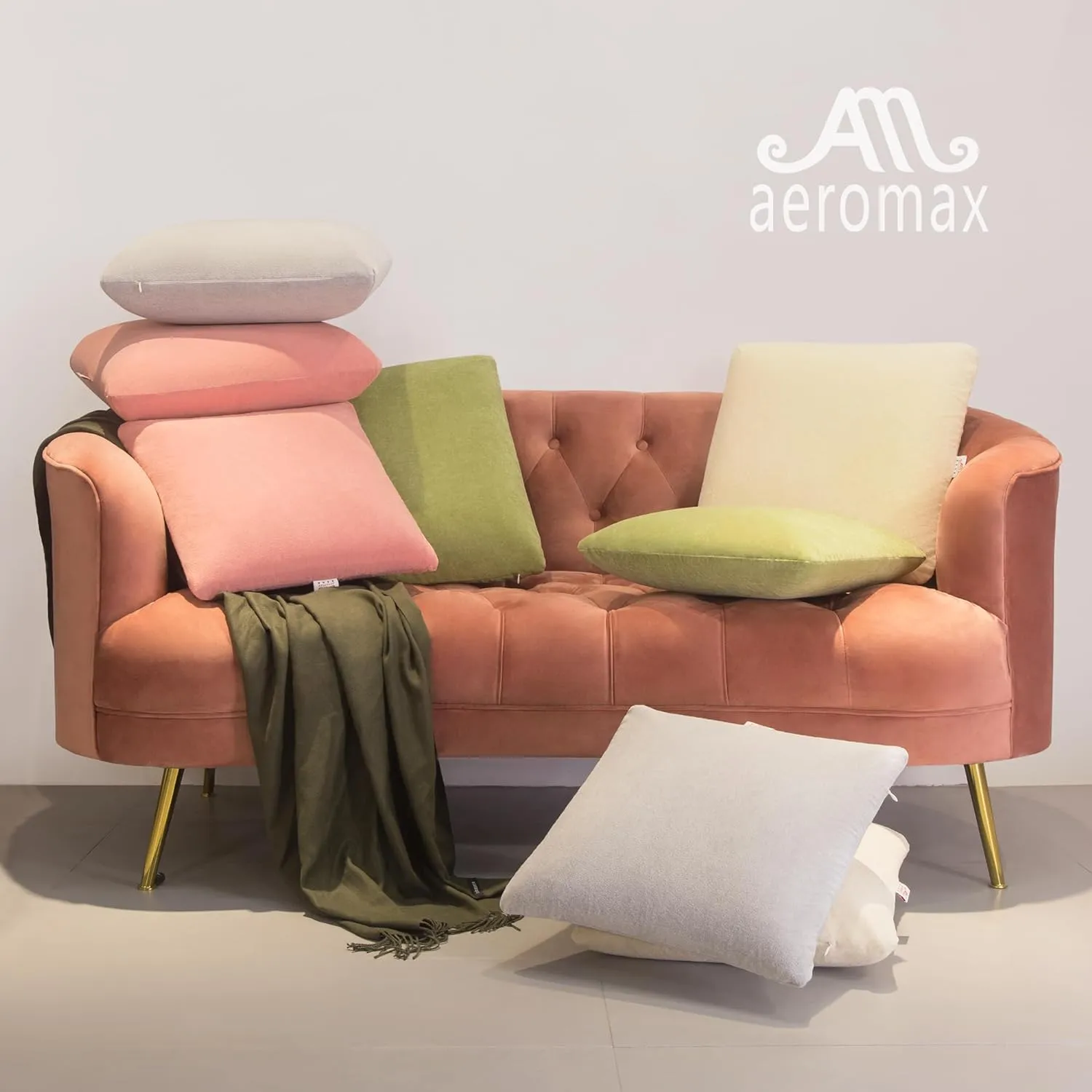 AM AEROMAX 12 × 20 Throw Pillow Memory Foam Pillow Insert - Rectangular Lumbar Support Pillow for Decorative Cushion Bed Couch Sofa - Non-Deforming Over Time