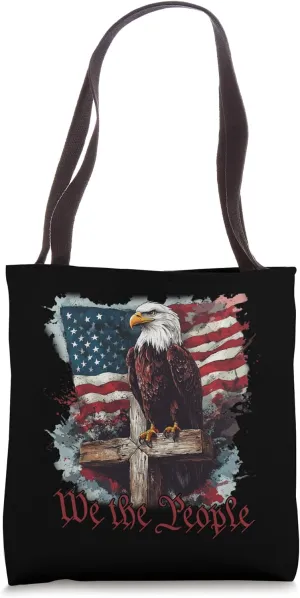 American Flag Patriotic Founding Fathers We The People USA Tote Bag