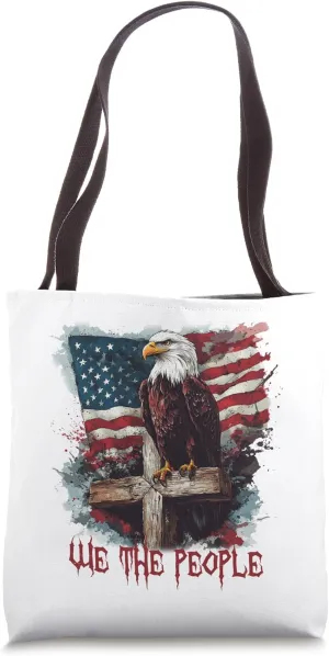 American Flag Patriotic Founding Fathers We The People USA Tote Bag