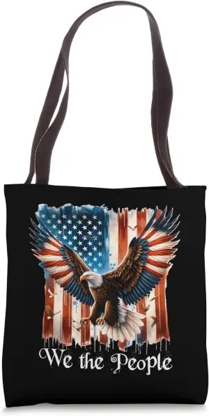American Flag Patriotic Founding Fathers We The People USA Tote Bag