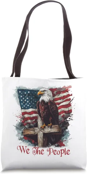 American Flag Patriotic Founding Fathers We The People USA Tote Bag