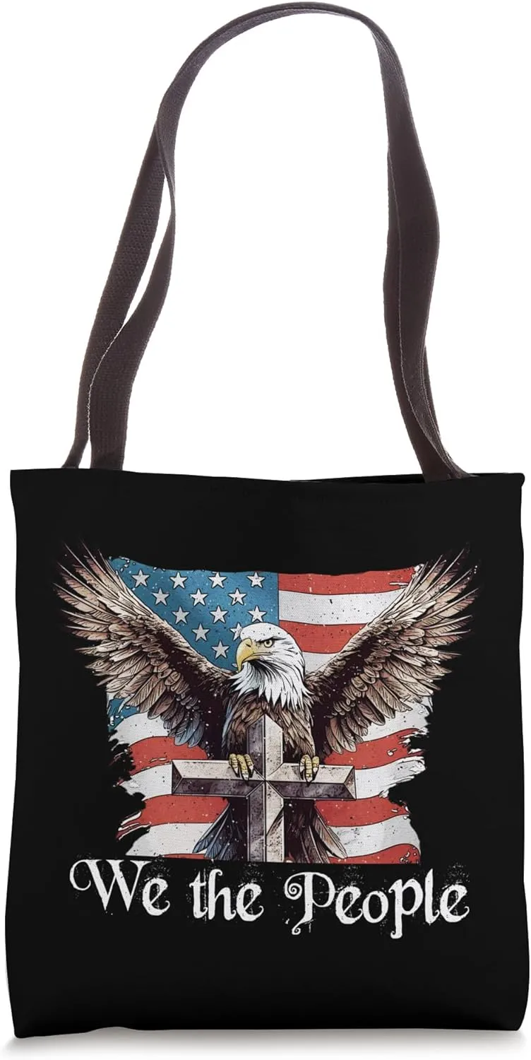 American Flag Patriotic Founding Fathers We The People USA Tote Bag