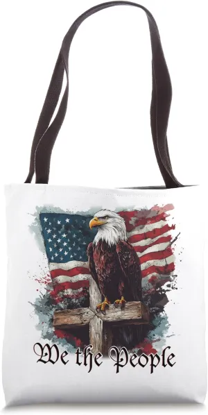 American Flag Patriotic Founding Fathers We The People USA Tote Bag