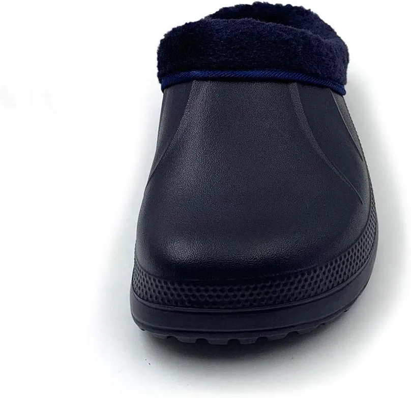 Amoji Fur Lined Clogs Fleece Garden Slippers House Home Winter Clogs Shoes