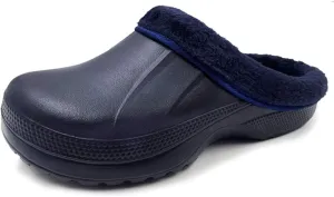 Amoji Fur Lined Clogs Fleece Garden Slippers House Home Winter Clogs Shoes