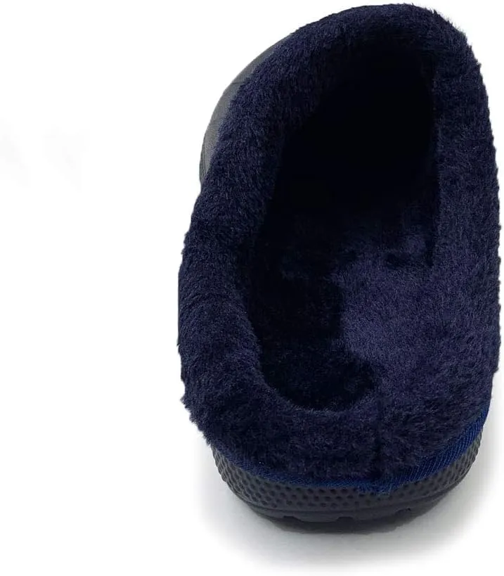 Amoji Fur Lined Clogs Fleece Garden Slippers House Home Winter Clogs Shoes