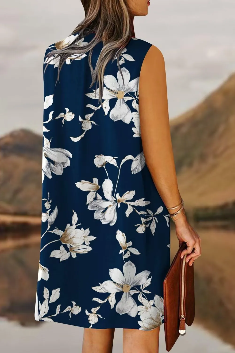 ANFTFH Women's Sleeveless Dresses 2025 V Neck Casual Trendy Dresses（S-2XL）