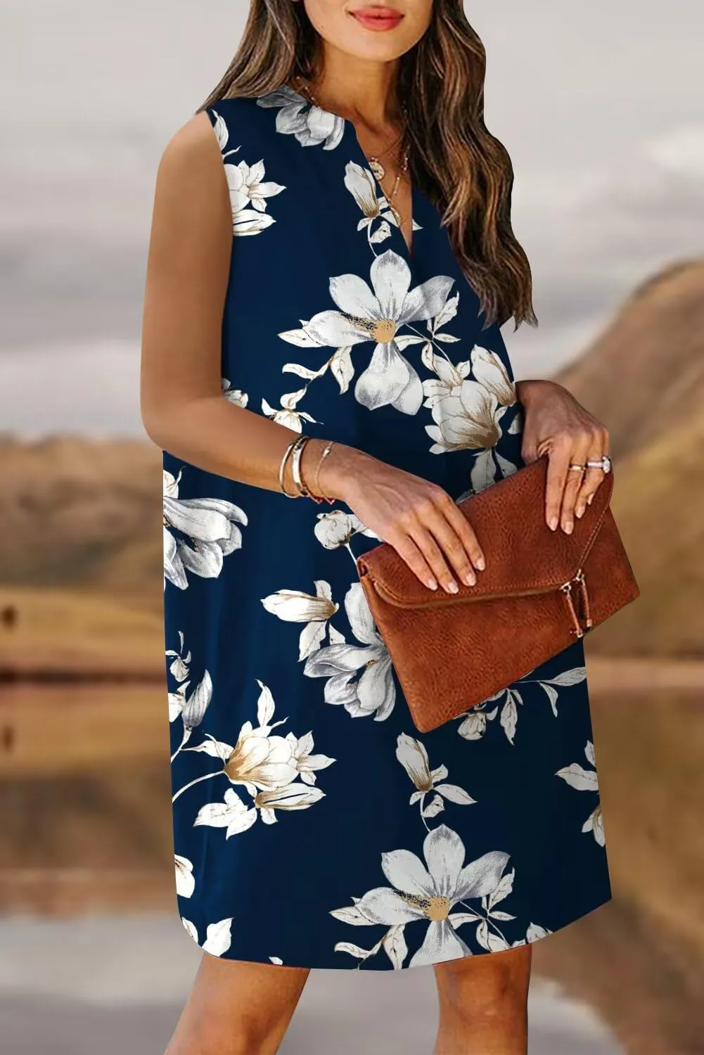 ANFTFH Women's Sleeveless Dresses 2025 V Neck Casual Trendy Dresses（S-2XL）