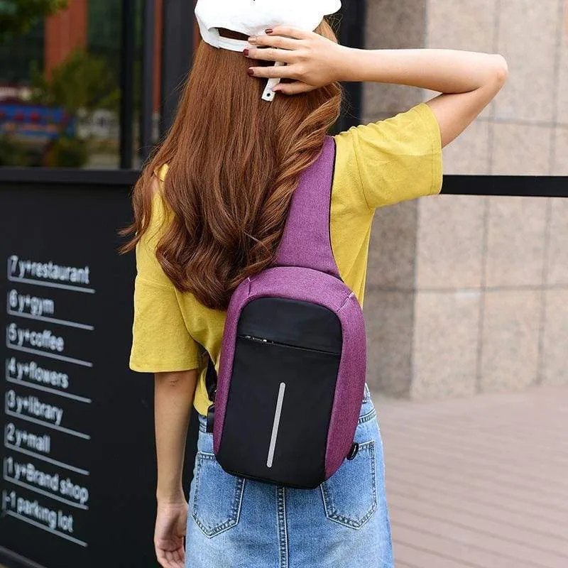 Anti Theft Crossbody Backpack USB Rechargeable