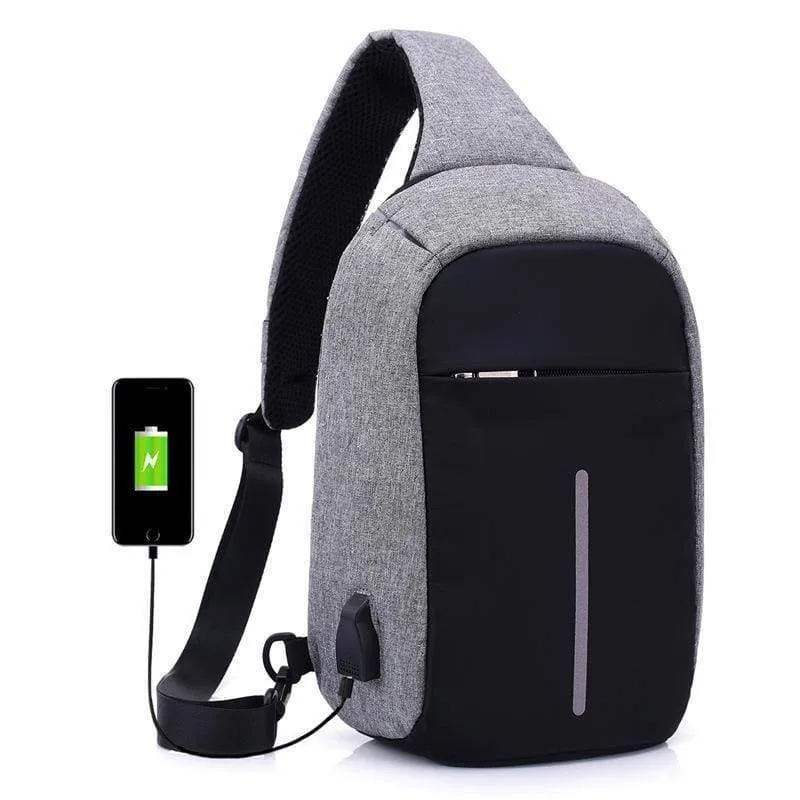 Anti Theft Crossbody Backpack USB Rechargeable