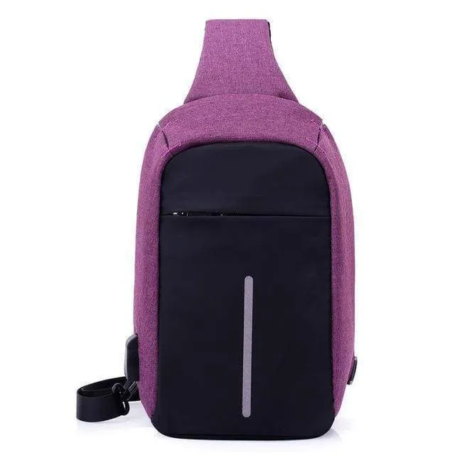 Anti Theft Crossbody Backpack USB Rechargeable