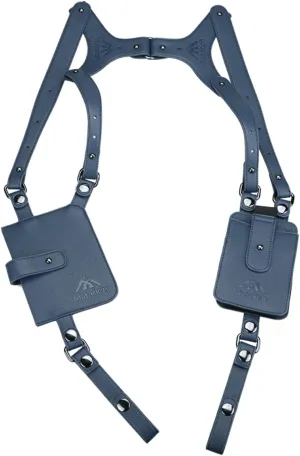 Anti-Theft Hidden Underarm Strap Wallet Phone Holster Bag Leisure PU Leather Shoulder Pouch Double Shoulder Pocket Sport Vest Outdoors (Blue)