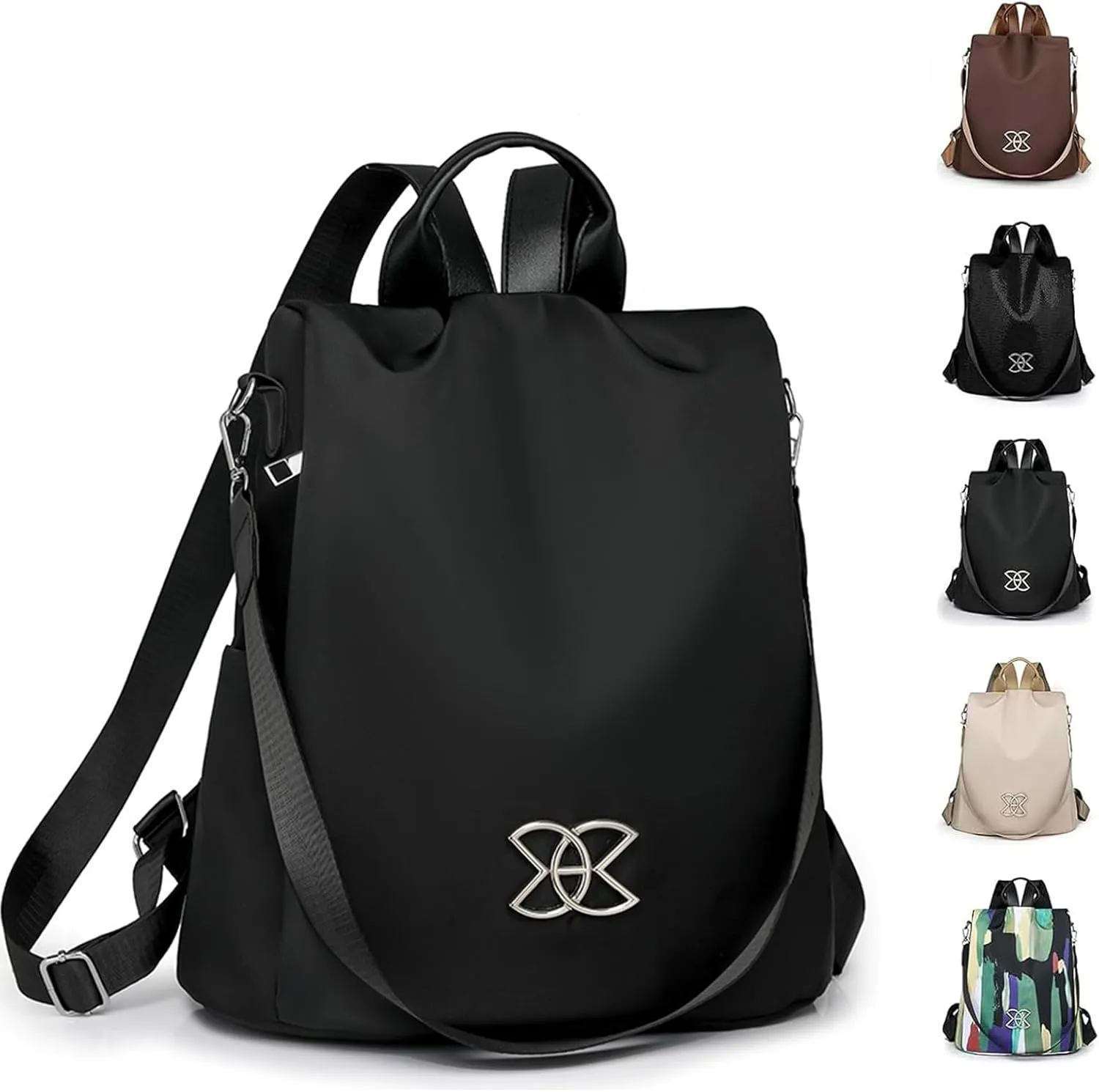 Anti-Theft Large Capacity Backpack - Large Capacity Secure Anti Theft Backpack, Leisure Shoulder Bag for Women (Black)