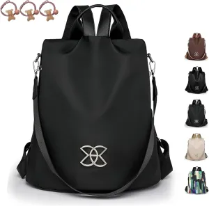 Anti-Theft Large Capacity Backpack, Shoulder Bag for Women, Crossbody Lightweight Lavazza Backpack Bishe Bag (Black)