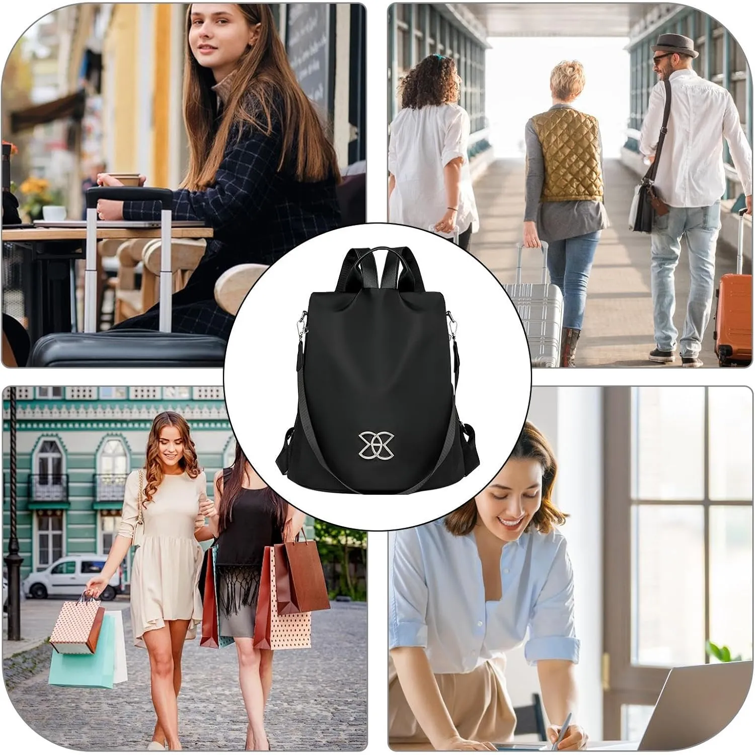 Anti-Theft Large Capacity Backpack - Shoulder Bag For Women, Waterproof Fashion Nylon Backpack, Multi-Purpose Lightweight Shoulder Bag, For Travel, Work, Trip