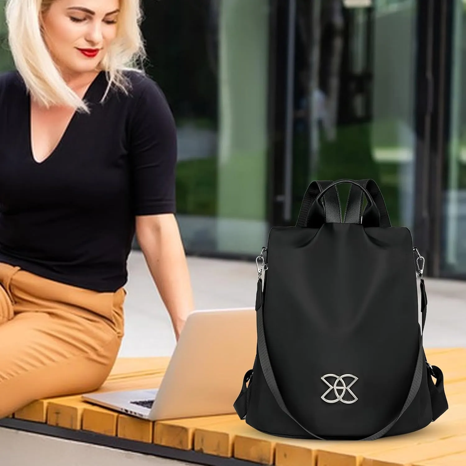 Anti-Theft Large Capacity Backpack - Shoulder Bag For Women, Waterproof Fashion Nylon Backpack, Multi-Purpose Lightweight Shoulder Bag, For Travel, Work, Trip