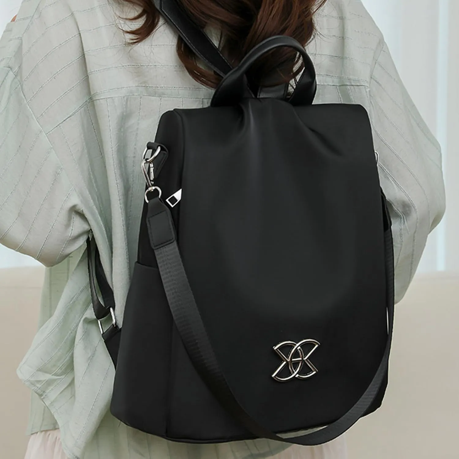Anti-Theft Large Capacity Backpack - Shoulder Bag For Women, Waterproof Fashion Nylon Backpack, Multi-Purpose Lightweight Shoulder Bag, For Travel, Work, Trip