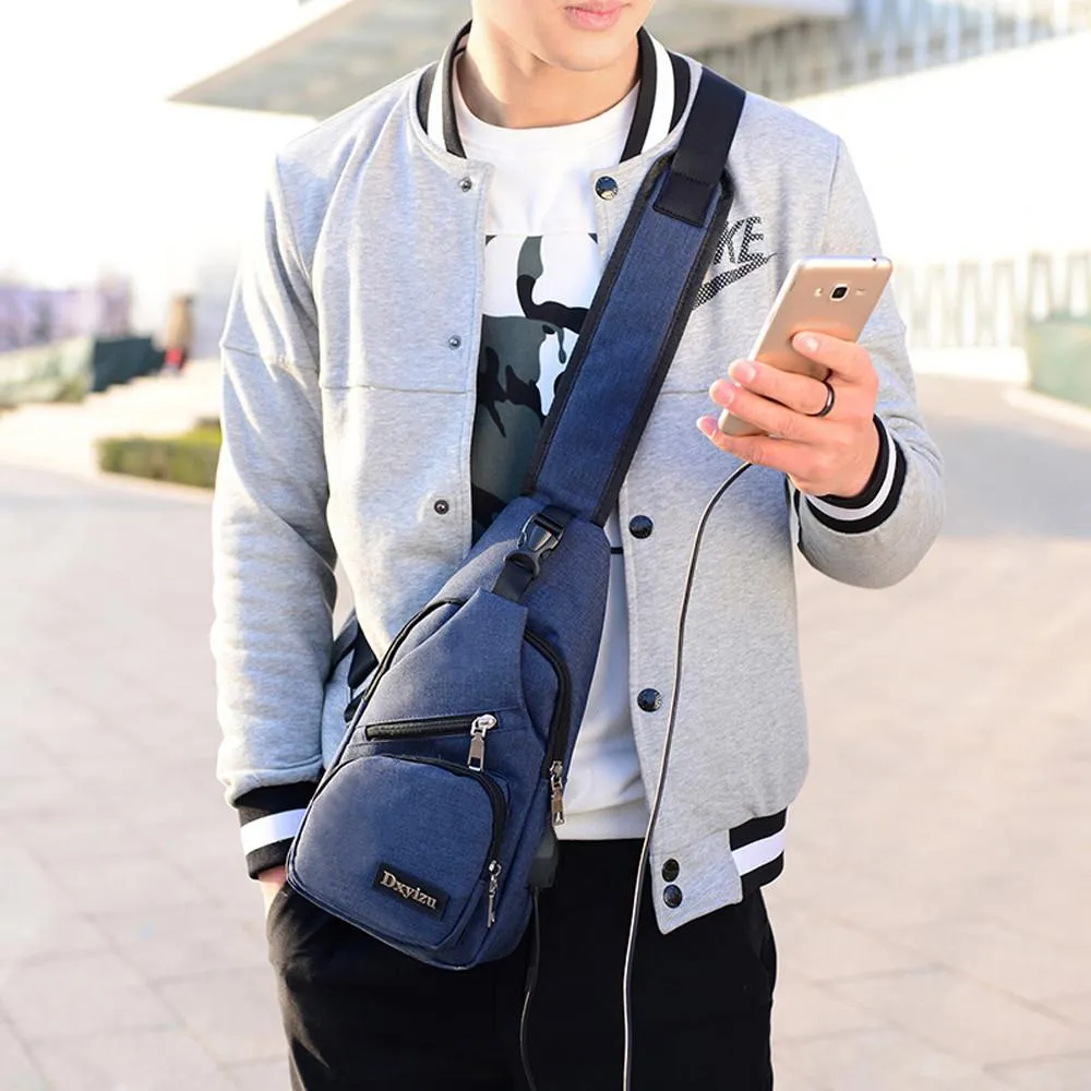 Anti Theft with USB Charging Shoulders Crossbody Bag