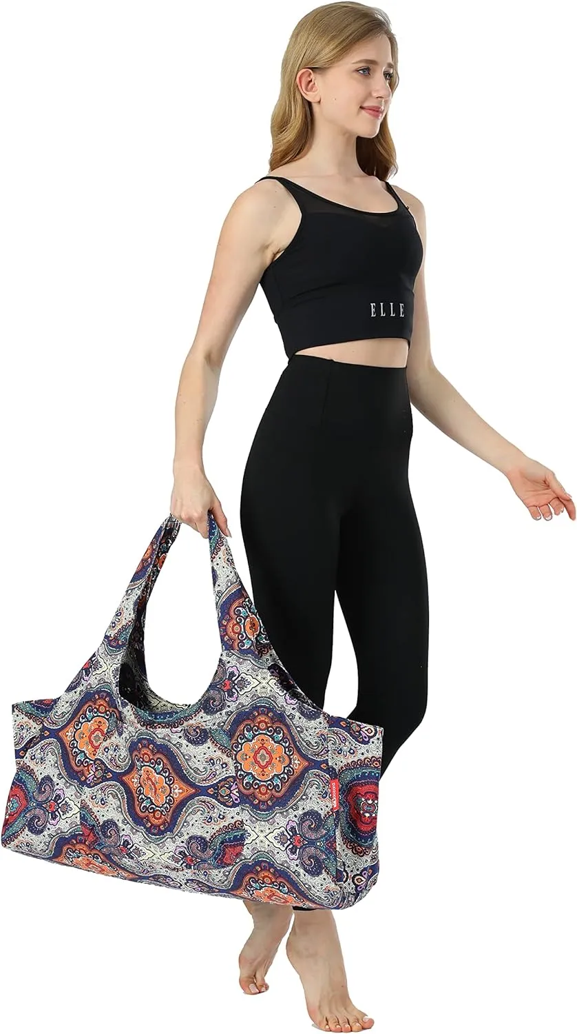 Aozora Yoga Mat Bag Large Yoga Mat Tote Sling Carrier with Pockets Fits Mats with Multi-Functional Storage Pockets Light and Durable