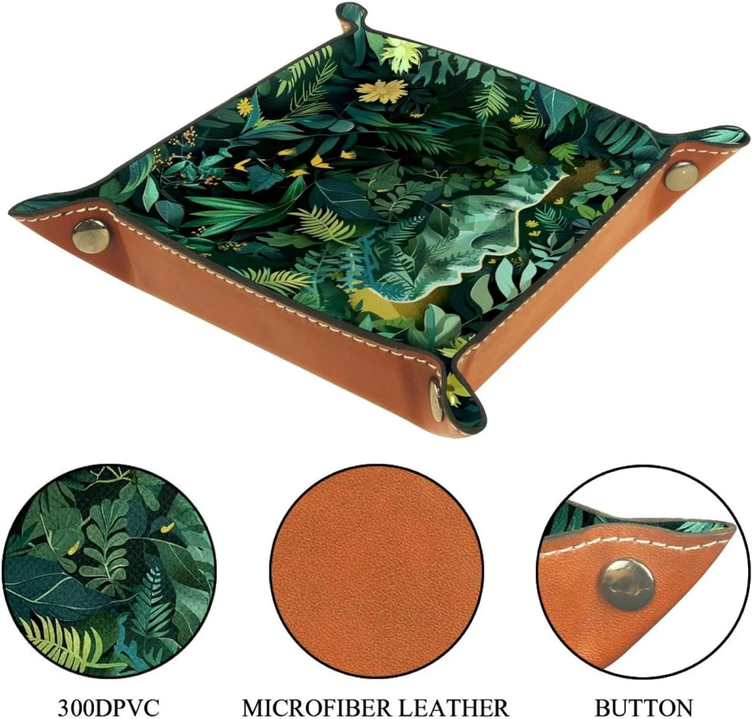 Art Humans and Nature Stacking Jewelry Organizer Trays, Desk Drawer Earring Tray with Key Tray, Small and Decorative Jewelry Storage