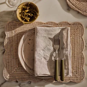 Ashcroft Rectangular Scalloped Placemats, Set of 6