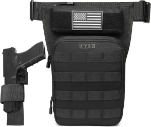 ATBP Tactical Drop Leg Bag for Men Motorcycle Thigh Pouch Bag Fanny Pack Waist Bag with Universal Holster