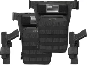 ATBP Tactical Drop Leg Bag for Men Motorcycle Thigh Pouch Bag Fanny Pack Waist Bag with Universal Holster