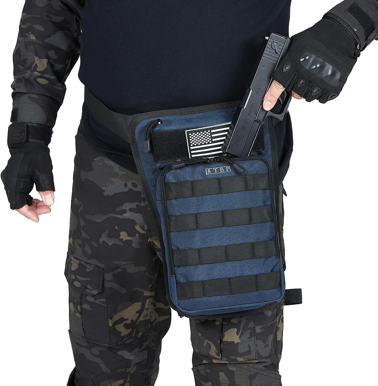 ATBP Tactical Drop Leg Bag For Men Motorcycle Thigh Pouch Bag Fanny Pack Waist Bag With Universal Holster