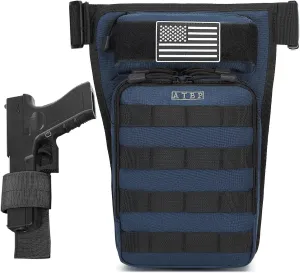 ATBP Tactical Drop Leg Bag For Men Motorcycle Thigh Pouch Bag Fanny Pack Waist Bag With Universal Holster