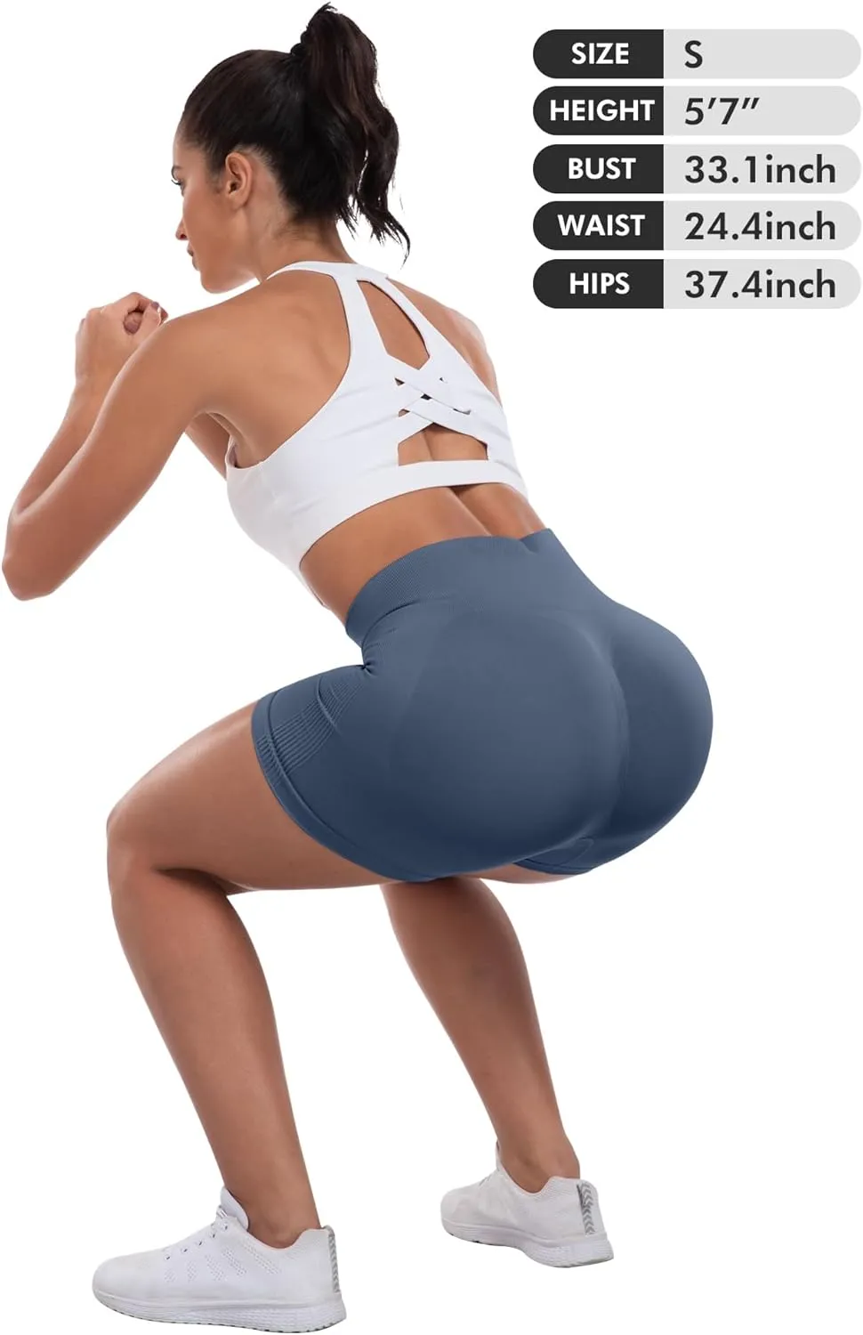 ATHVOTAR Workout Gym Biker Shorts Women: High Waisted Seamless Sports Running Butt Lifting Shorts Sets